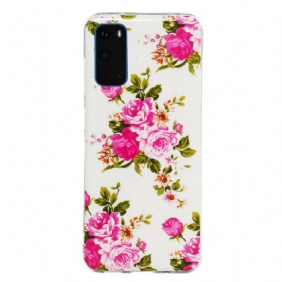 Hoesje voor Samsung Galaxy S20 Fluorescerende Vrijheidsbloemen