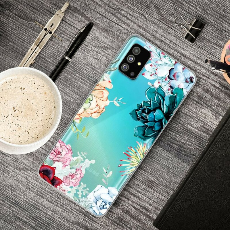 Hoesje voor Samsung Galaxy S20 Naadloze Aquarel Bloemen