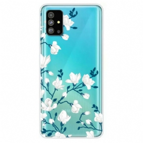 Hoesje voor Samsung Galaxy S20 Witte Bloemen