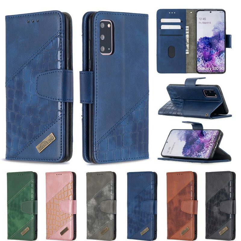 Leren Hoesje voor Samsung Galaxy S20 Klassiek Krokodillenleer-effect