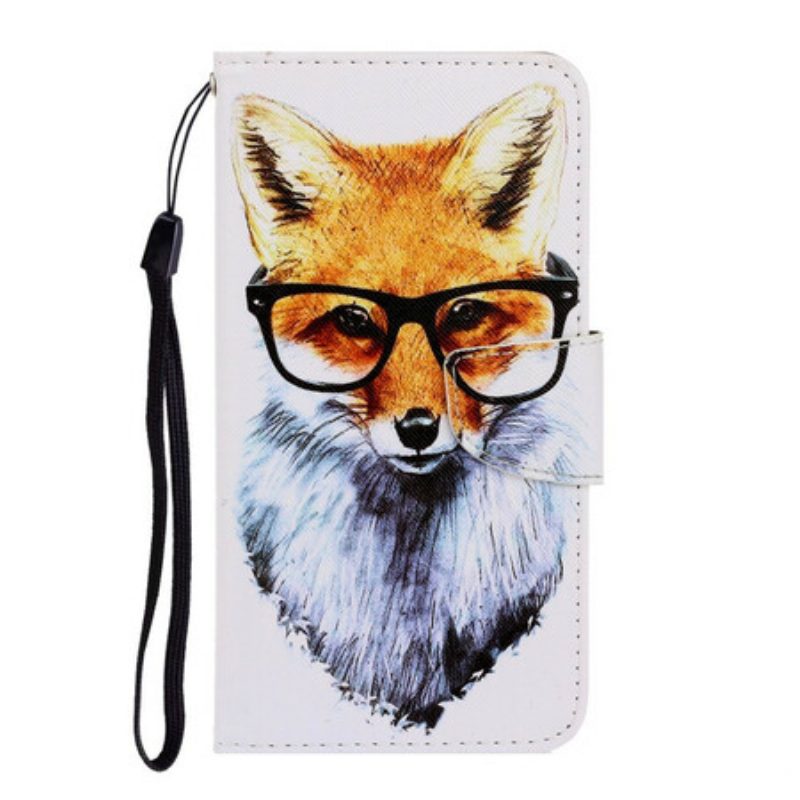 Leren Hoesje voor Samsung Galaxy S20 Met Ketting Brainy Fox Met Riem