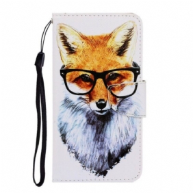 Leren Hoesje voor Samsung Galaxy S20 Met Ketting Brainy Fox Met Riem