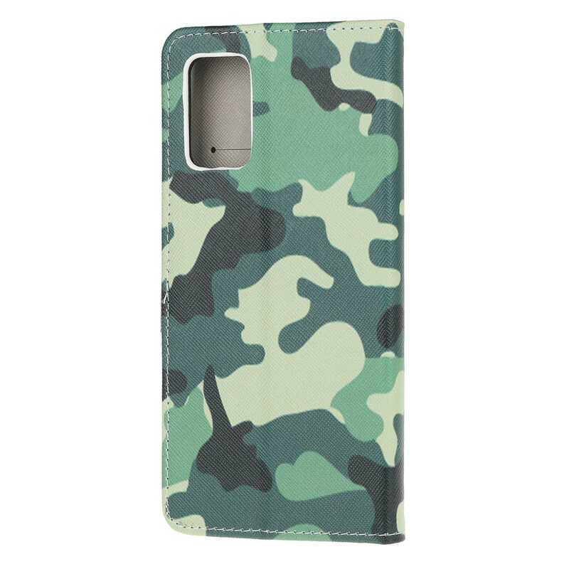 Leren Hoesje voor Samsung Galaxy S20 Militaire Camouflage