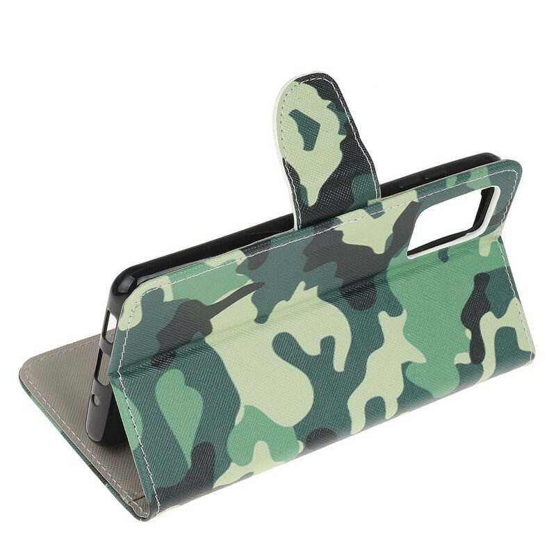 Leren Hoesje voor Samsung Galaxy S20 Militaire Camouflage