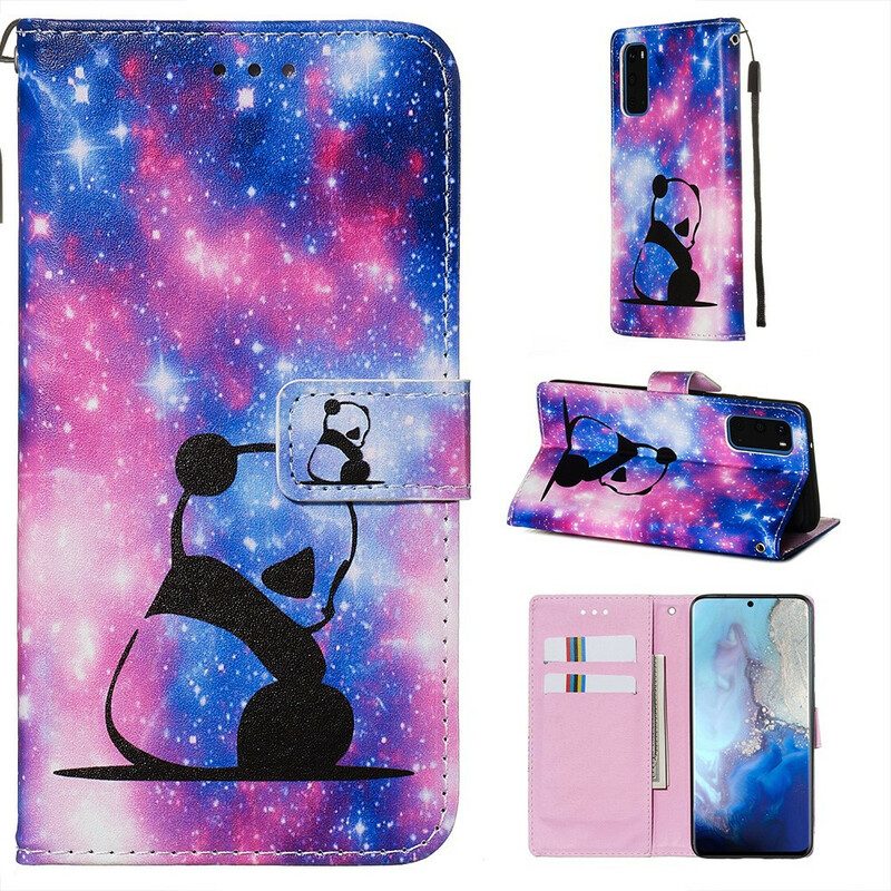 Leren Hoesje voor Samsung Galaxy S20 Panda Galaxy