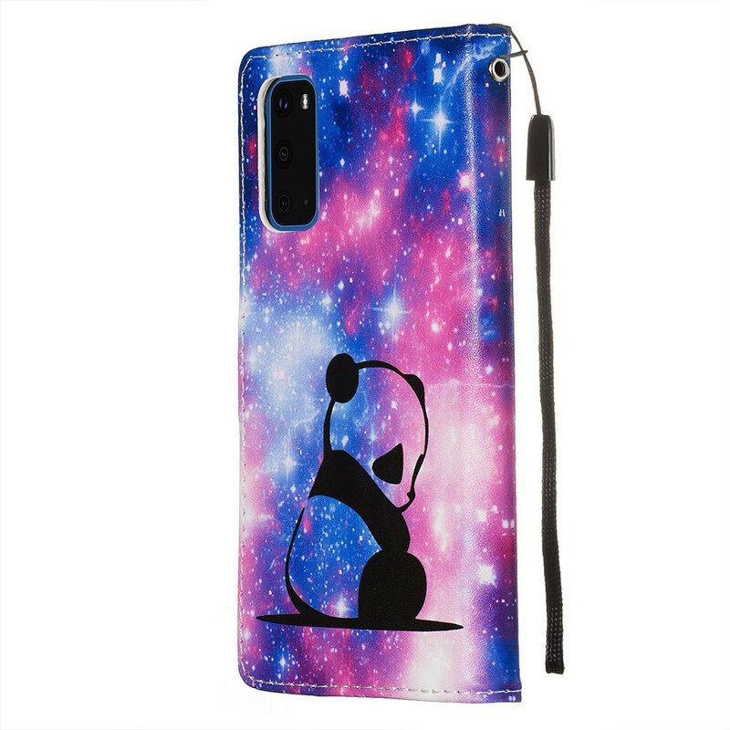 Leren Hoesje voor Samsung Galaxy S20 Panda Galaxy