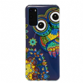 Telefoonhoesje voor Samsung Galaxy S20 Fluorescerende Uil Mandala