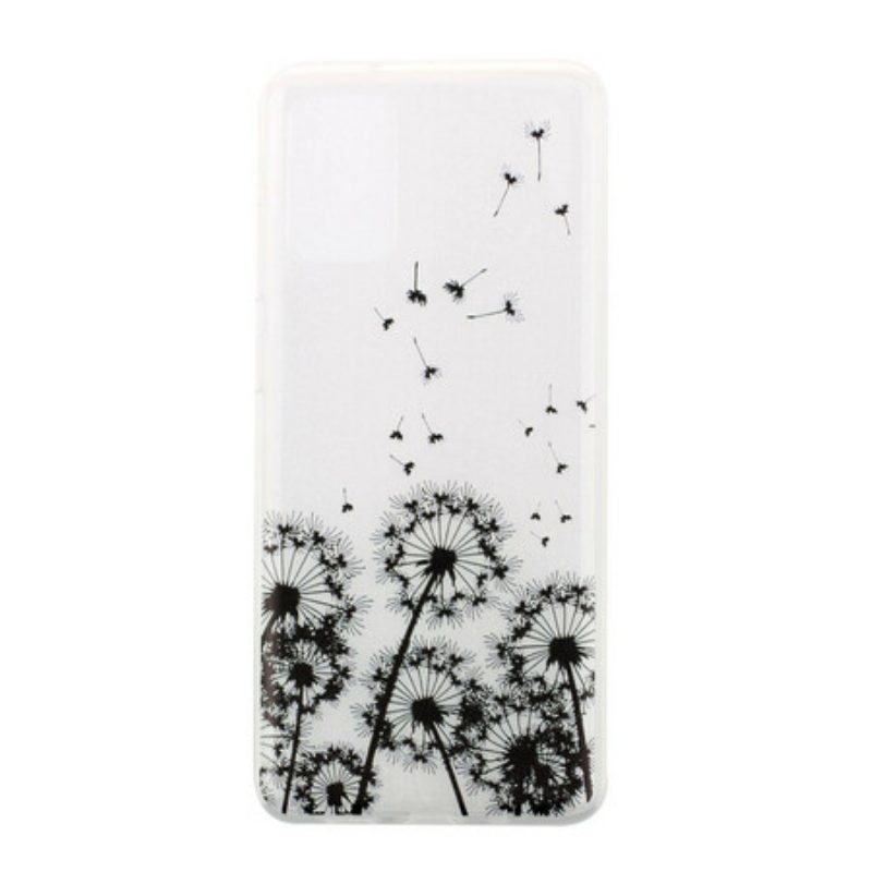 Telefoonhoesje voor Samsung Galaxy S20 Naadloze Zwarte Paardebloemen