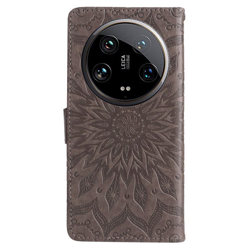 Flip Case Leren Xiaomi 14 Ultra Mandala Met Bandje