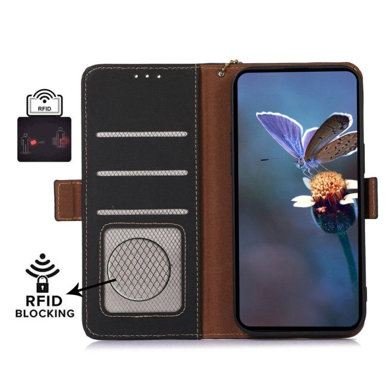 Flip Case Leren Xiaomi 14 Ultra Rfid-blokkering Van Echt Leer