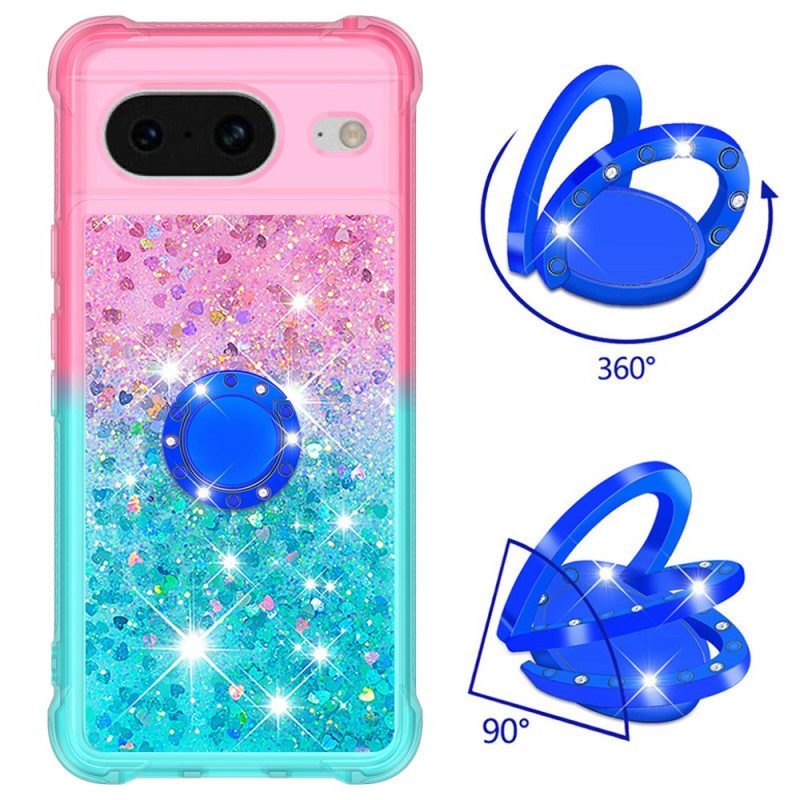 Cover Hoesje Google Pixel 8 Telefoonhoesje Glitterringhouder