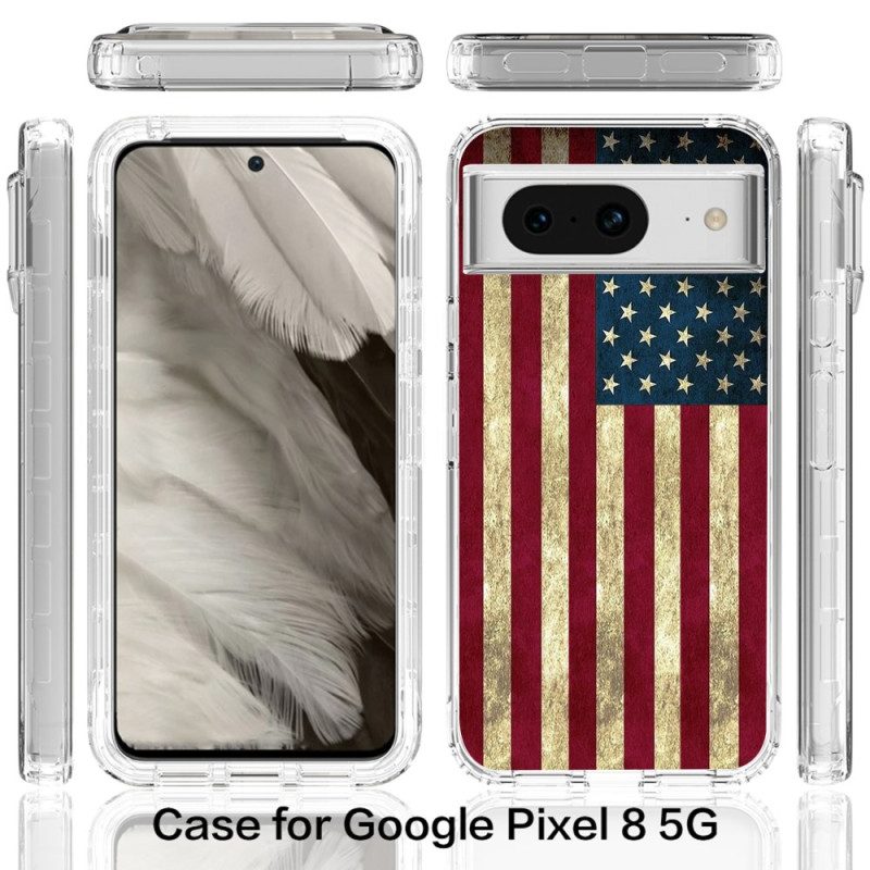 Hoesje Voor Google Pixel 8 Versterkte Amerikaanse Vlag