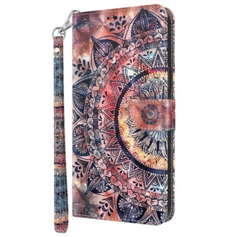 Leren Hoesje Google Pixel 8 Kleurrijke Mandala Met Bandje