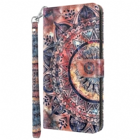 Leren Hoesje Google Pixel 8 Kleurrijke Mandala Met Bandje