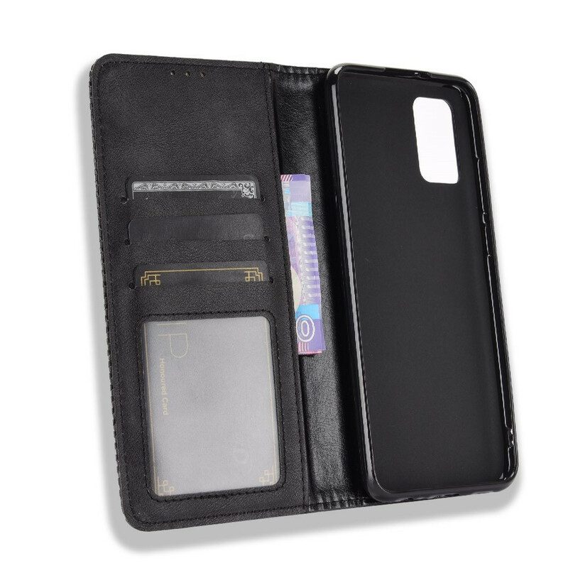 Bescherming Hoesje voor Samsung Galaxy A02s Folio-hoesje Gestileerd Vintage Leereffect