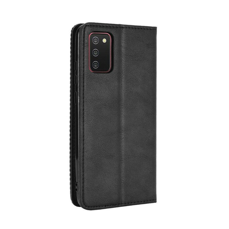 Bescherming Hoesje voor Samsung Galaxy A02s Folio-hoesje Gestileerd Vintage Leereffect