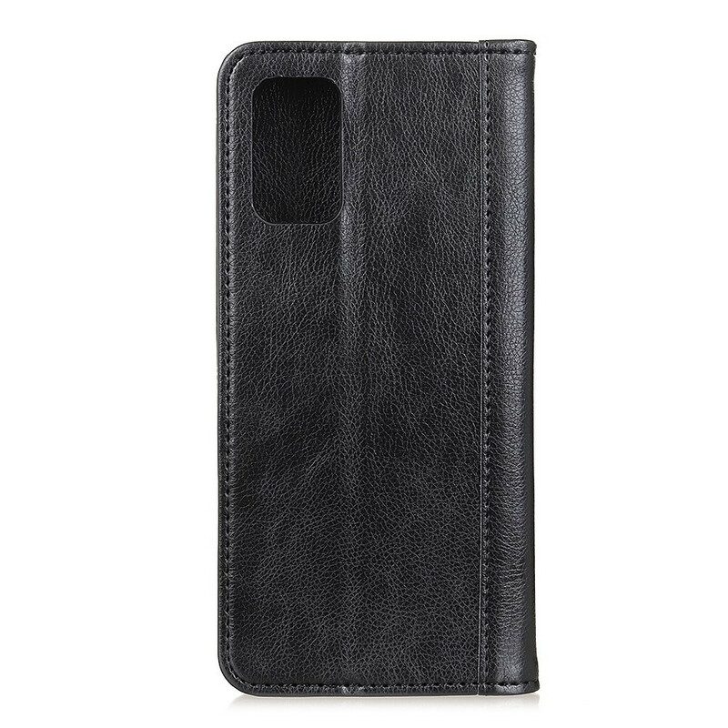 Bescherming Hoesje voor Samsung Galaxy A02s Folio-hoesje Litchi Splitleer Kleur