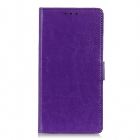 Flip Case voor Samsung Galaxy A02s Eenvoudig Glanzend Leereffect