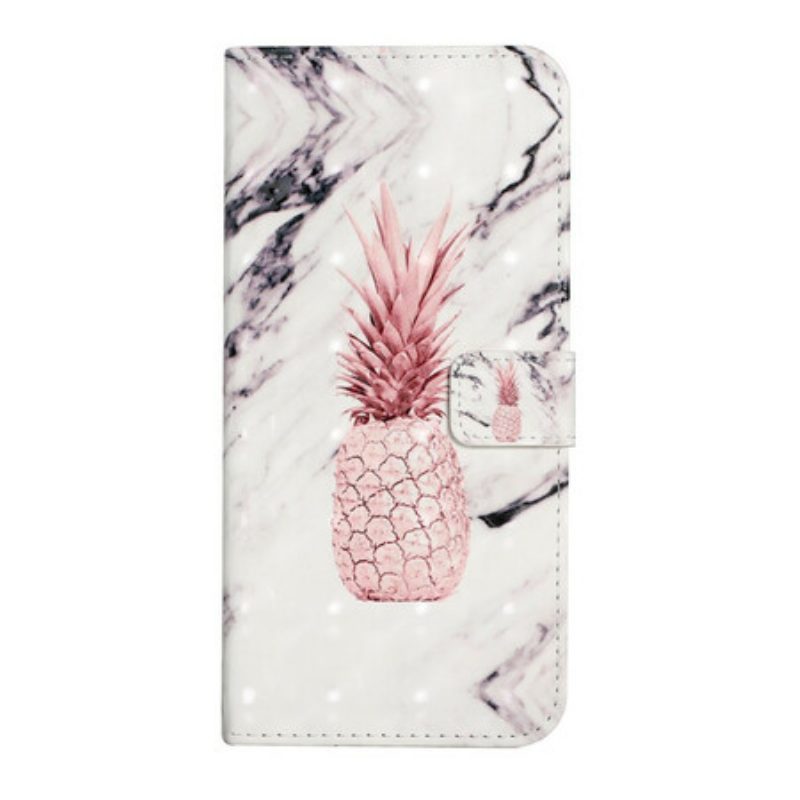 Flip Case voor Samsung Galaxy A02s Lichte Vlek Ananas