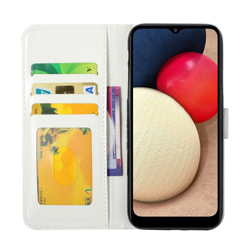 Flip Case voor Samsung Galaxy A02s Lichte Vlek Ananas