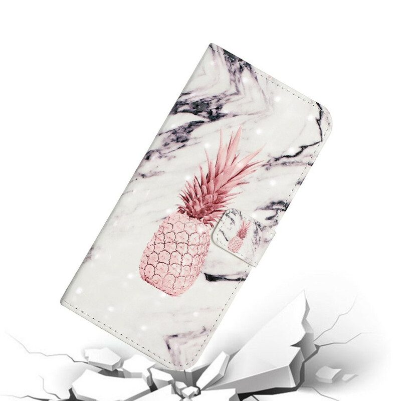 Flip Case voor Samsung Galaxy A02s Lichte Vlek Ananas