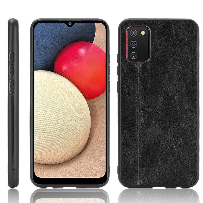 Hoesje voor Samsung Galaxy A02s Couture-leereffect