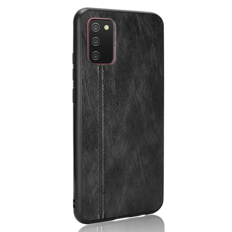 Hoesje voor Samsung Galaxy A02s Couture-leereffect