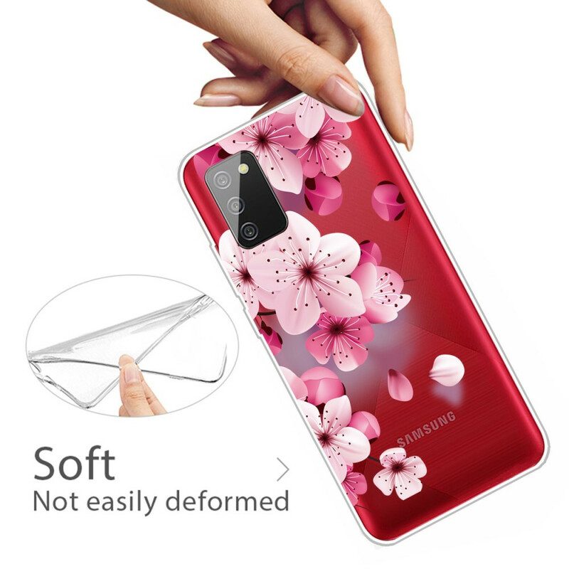 Hoesje voor Samsung Galaxy A02s Kleine Roze Bloemen