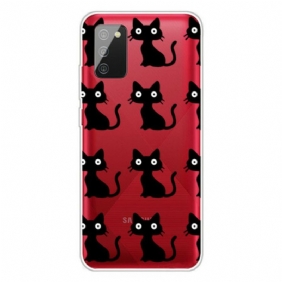 Hoesje voor Samsung Galaxy A02s Meerdere Zwarte Katten