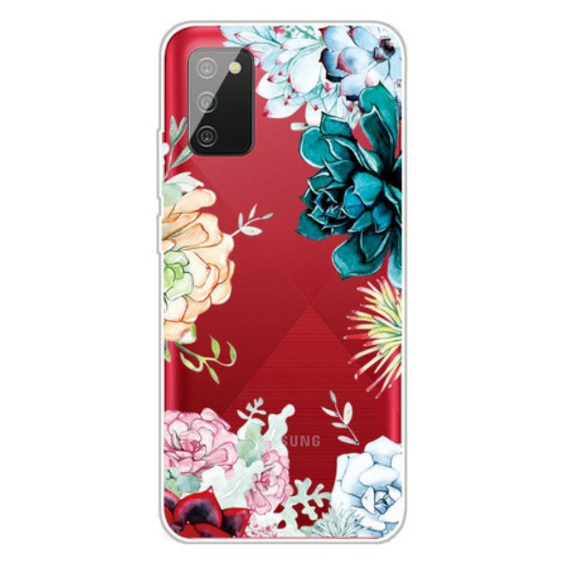 Hoesje voor Samsung Galaxy A02s Naadloze Aquarel Bloemen