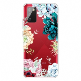 Hoesje voor Samsung Galaxy A02s Naadloze Aquarel Bloemen