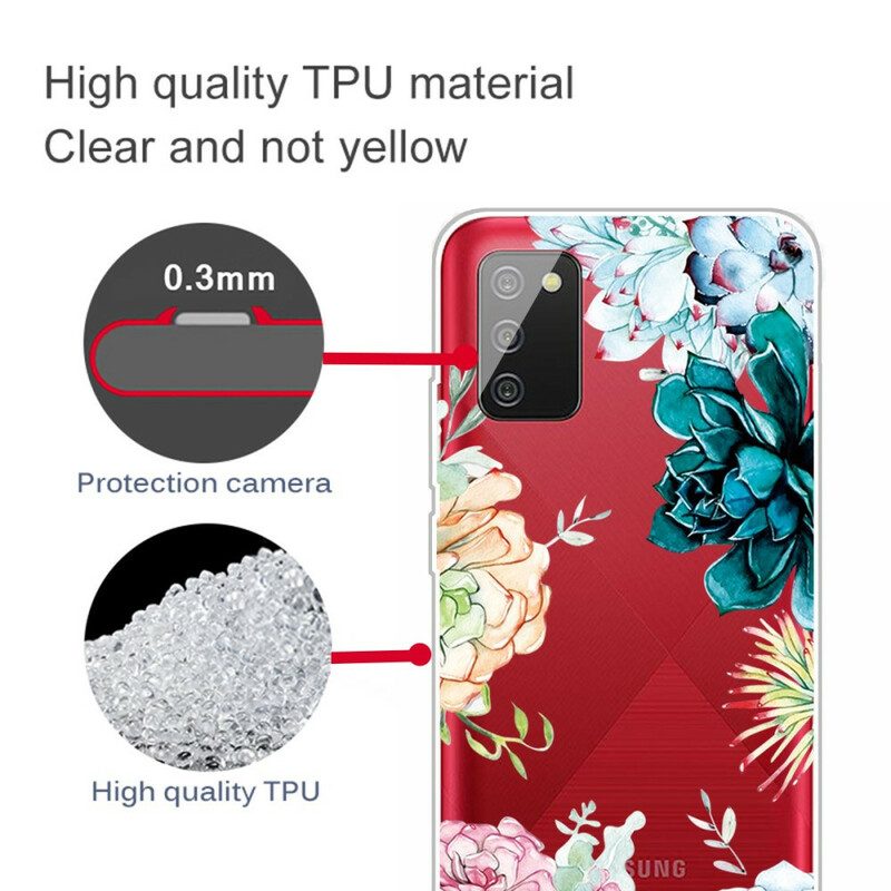 Hoesje voor Samsung Galaxy A02s Naadloze Aquarel Bloemen