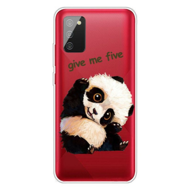 Hoesje voor Samsung Galaxy A02s Naadloze Panda Geef Me Vijf