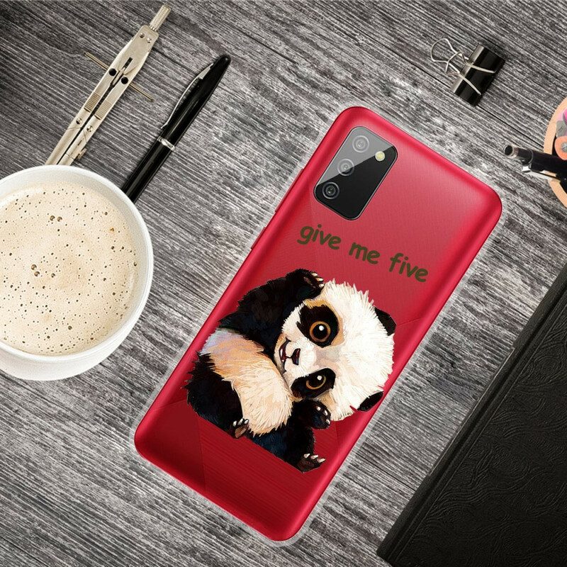 Hoesje voor Samsung Galaxy A02s Naadloze Panda Geef Me Vijf