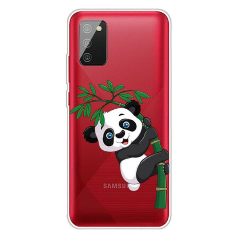 Hoesje voor Samsung Galaxy A02s Naadloze Panda Op Bamboe