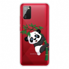 Hoesje voor Samsung Galaxy A02s Naadloze Panda Op Bamboe