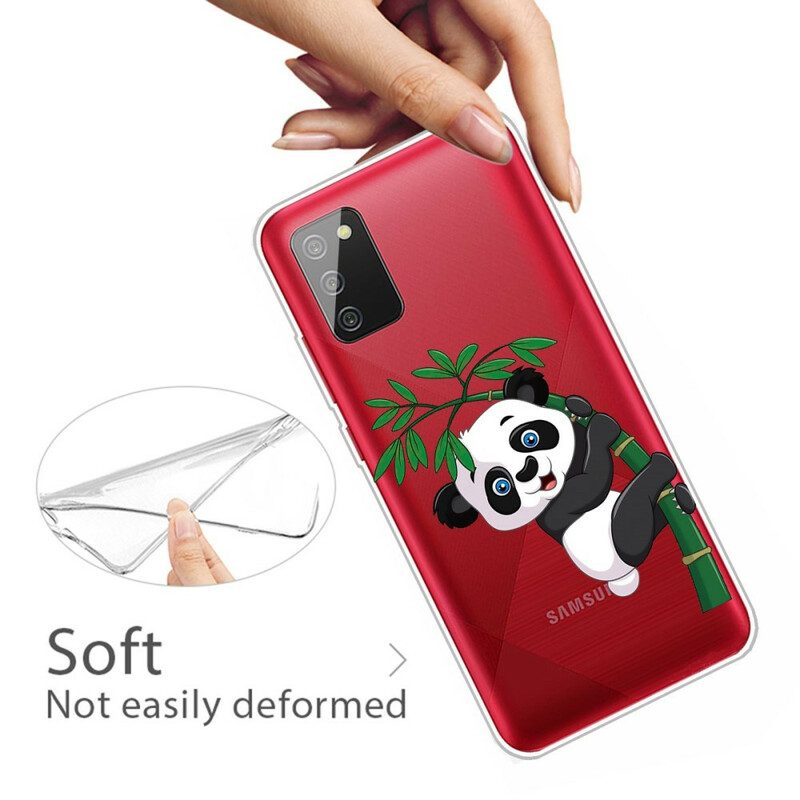 Hoesje voor Samsung Galaxy A02s Naadloze Panda Op Bamboe