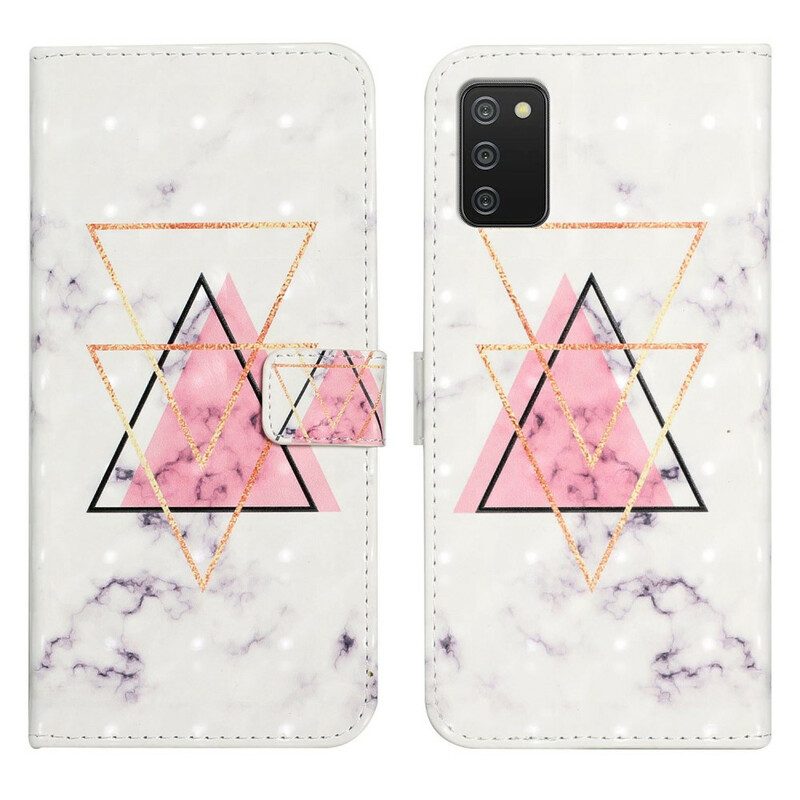 Leren Hoesje voor Samsung Galaxy A02s Pailletten Driehoek