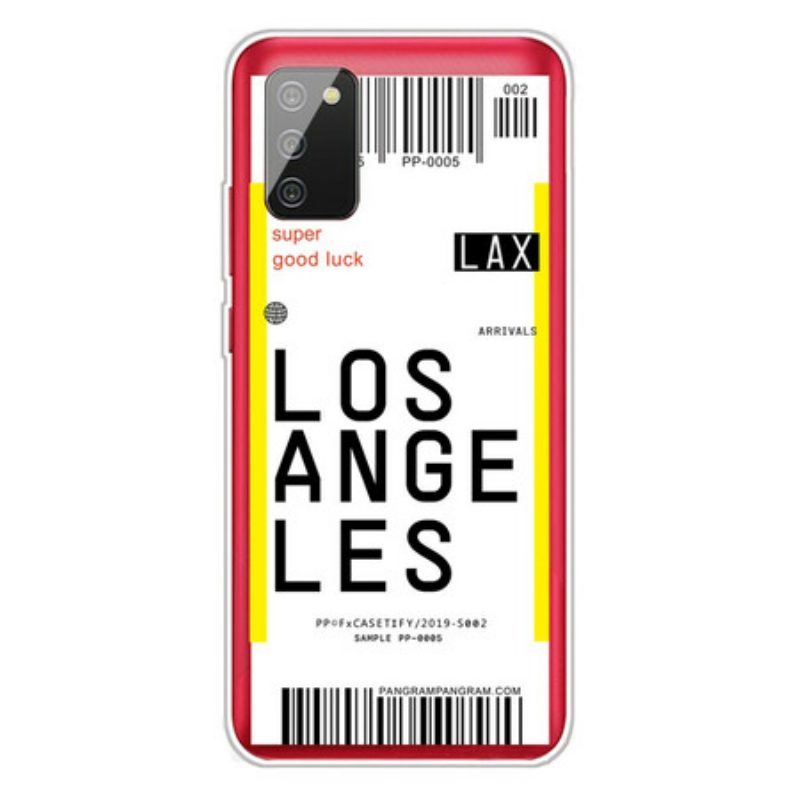 Telefoonhoesje voor Samsung Galaxy A02s Instapkaart Naar Los Angeles