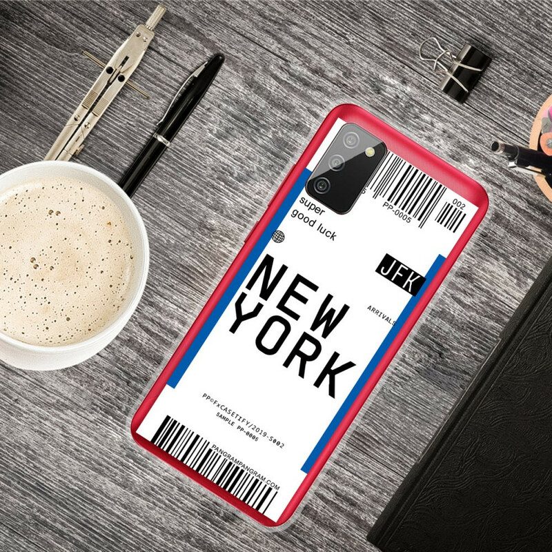 Telefoonhoesje voor Samsung Galaxy A02s Instapkaart Naar New York