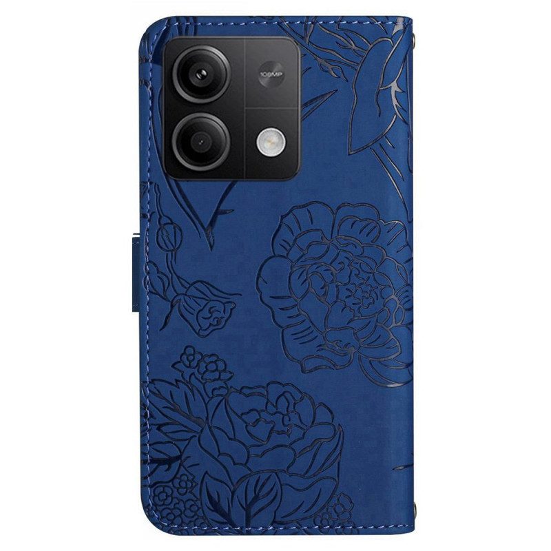 Bescherming Hoesje Xiaomi Redmi Note 13 Pro 4g Vlinderprint Met Bandje