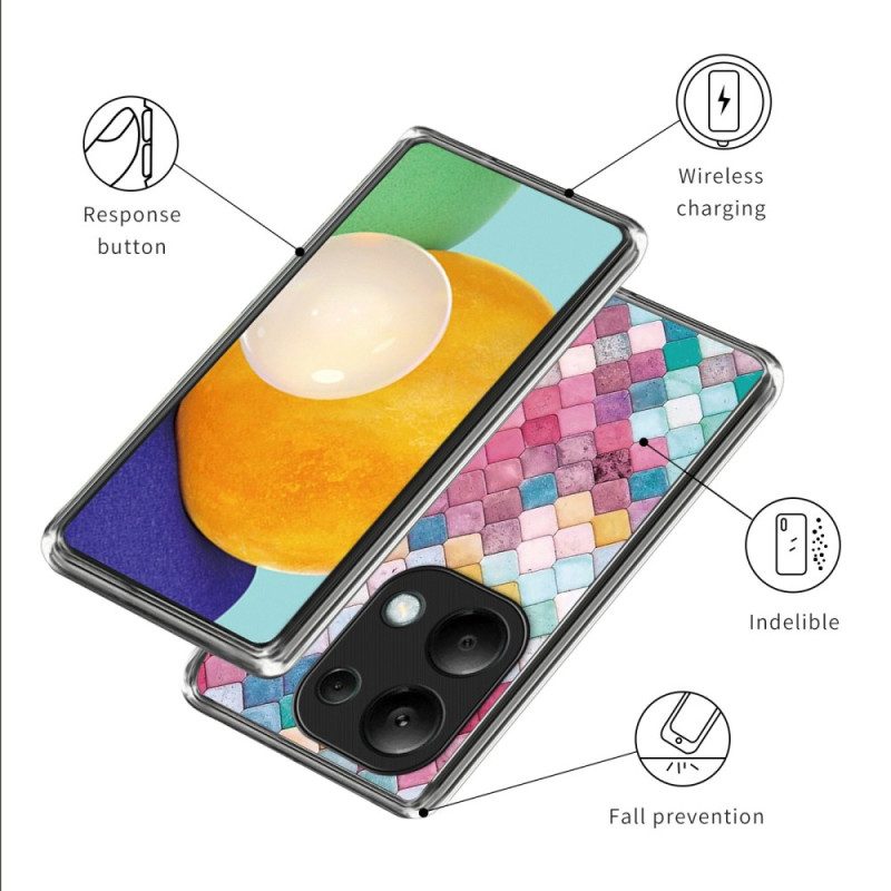 Case Hoesje Xiaomi Redmi Note 13 Pro 4g Telefoonhoesje Kleurrijke Muur