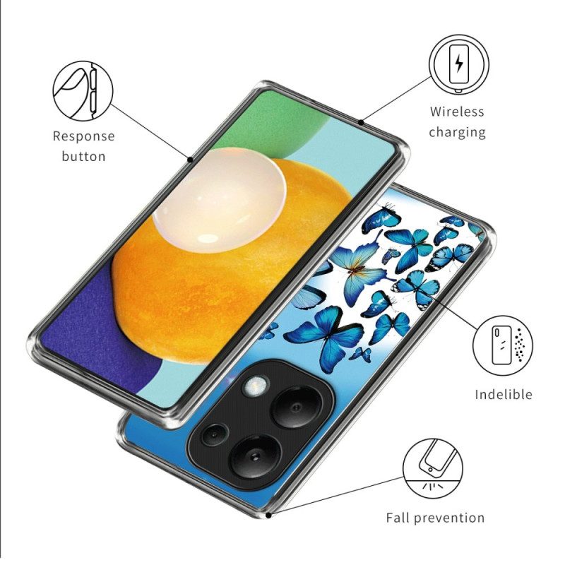 Cover Hoesje Xiaomi Redmi Note 13 Pro 4g Telefoonhoesje Blauwe Vlinders