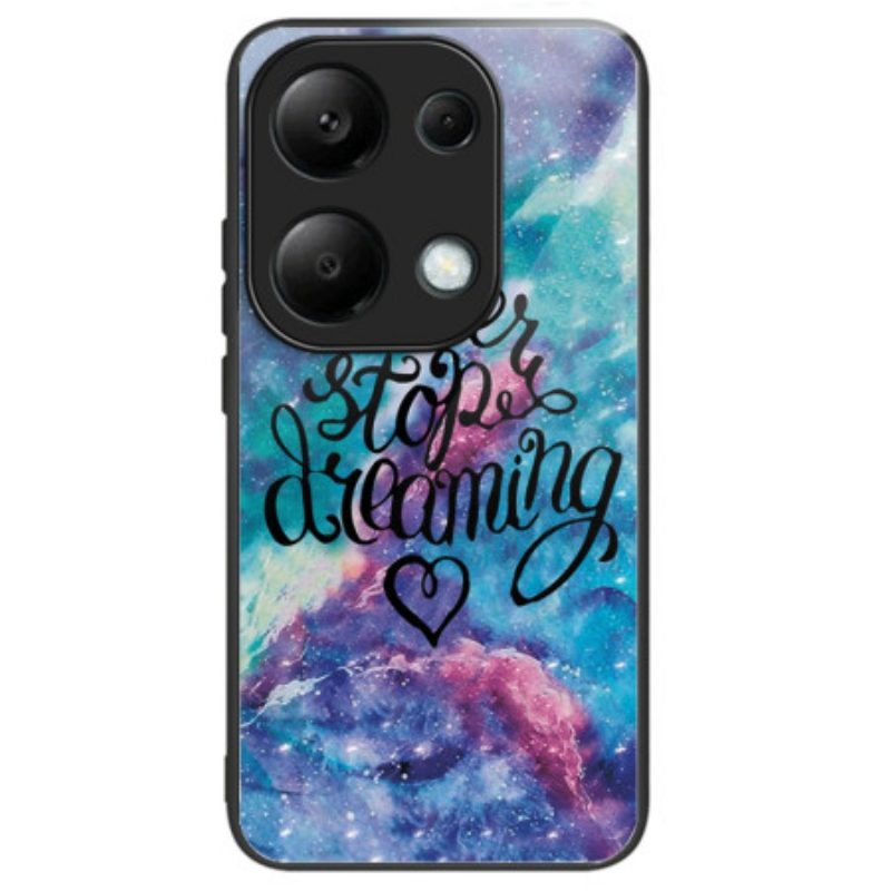 Cover Hoesje Xiaomi Redmi Note 13 Pro 4g Telefoonhoesje Stop Nooit Met Dromen Van Gehard Glas