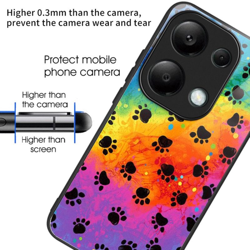 Cover Hoesje Xiaomi Redmi Note 13 Pro 4g Telefoonhoesje Vingerafdrukken Van Gehard Glas