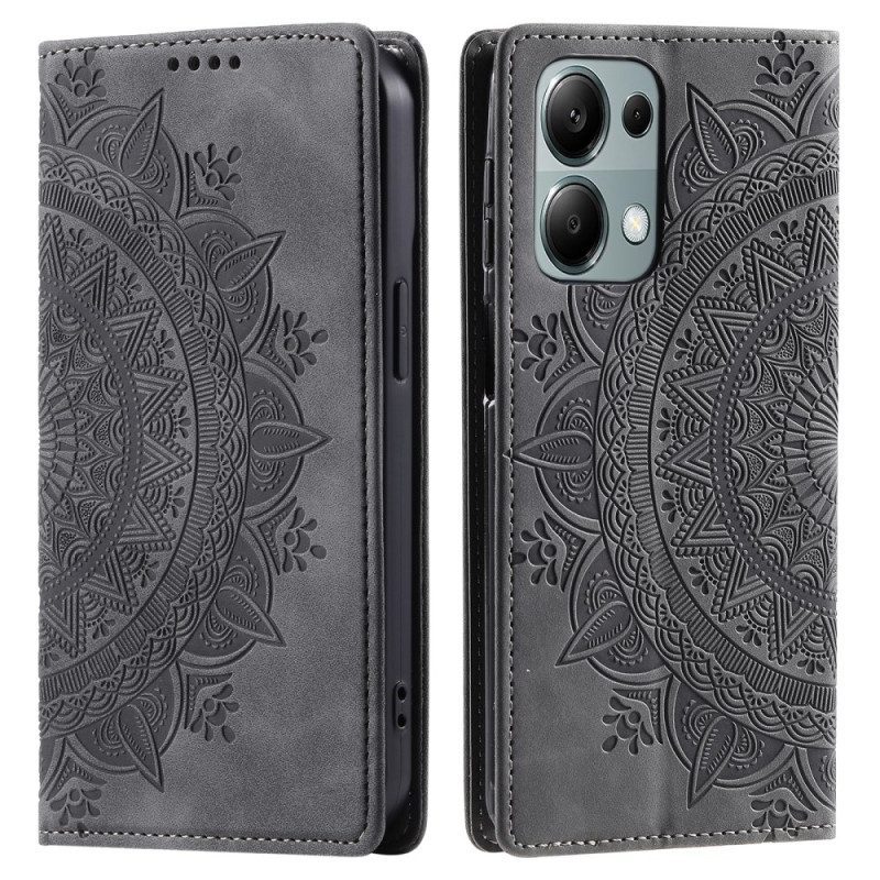 Folio-hoesje Xiaomi Redmi Note 13 Pro 4g Mandala Suède-effect Bescherming Hoesje