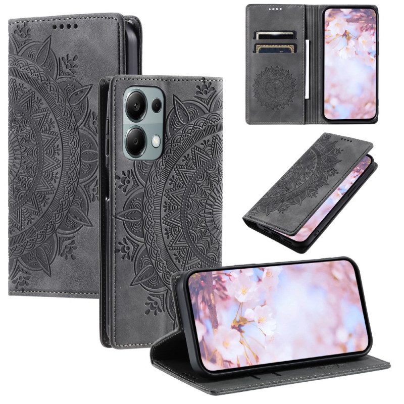 Folio-hoesje Xiaomi Redmi Note 13 Pro 4g Mandala Suède-effect Bescherming Hoesje