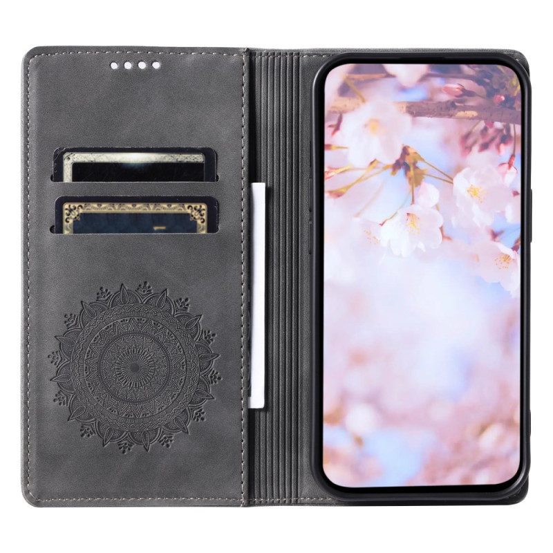 Folio-hoesje Xiaomi Redmi Note 13 Pro 4g Mandala Suède-effect Bescherming Hoesje