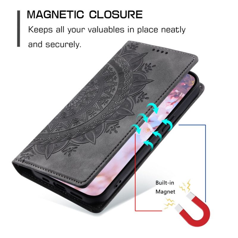 Folio-hoesje Xiaomi Redmi Note 13 Pro 4g Mandala Suède-effect Bescherming Hoesje