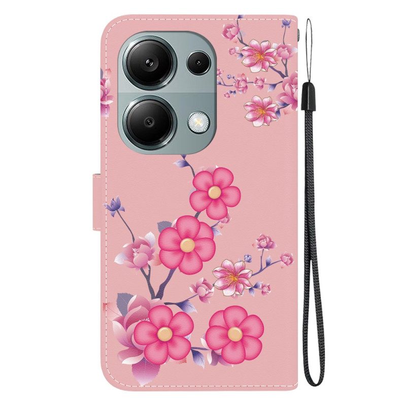 Folio-hoesje Xiaomi Redmi Note 13 Pro 4g Telefoonhoesje Sakura Met Riem